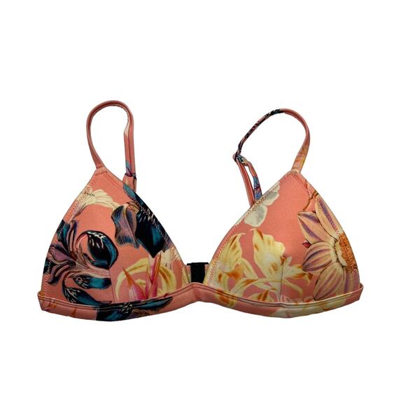 Triangl Bikini Top S Small Tropical Floral Semi Padded Adjustable Strap Neoprene - Picture 1 of 9